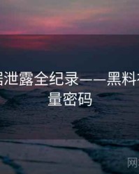 详尽数据泄露全纪录——黑料社官网流量密码