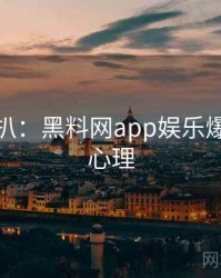 独家深扒：黑料网app娱乐爆点公众心理