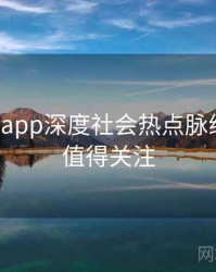 黑料网app深度社会热点脉络揭秘，值得关注